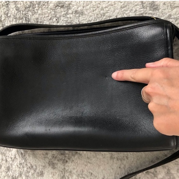 Vintage Coach Black Rectangle Soft Leather Purse Shoulder Bag w/Serial Number - Picture 16 of 16